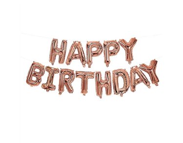 HAPPY BIRTHDAY ROSE GOLD FOIL BALLOONKIT