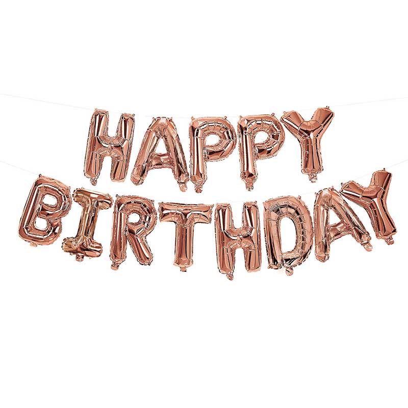 HAPPY BIRTHDAY ROSE GOLD FOIL BALLOONKIT
