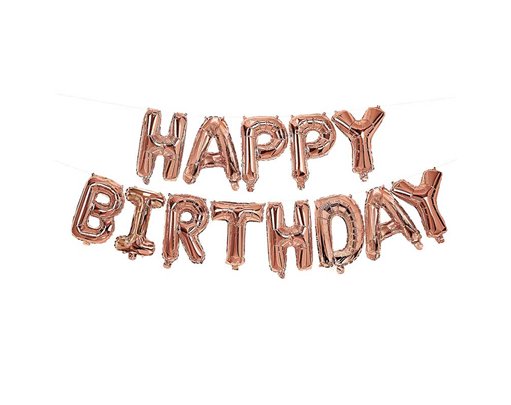 HAPPY BIRTHDAY ROSE GOLD FOIL BALLOONKIT