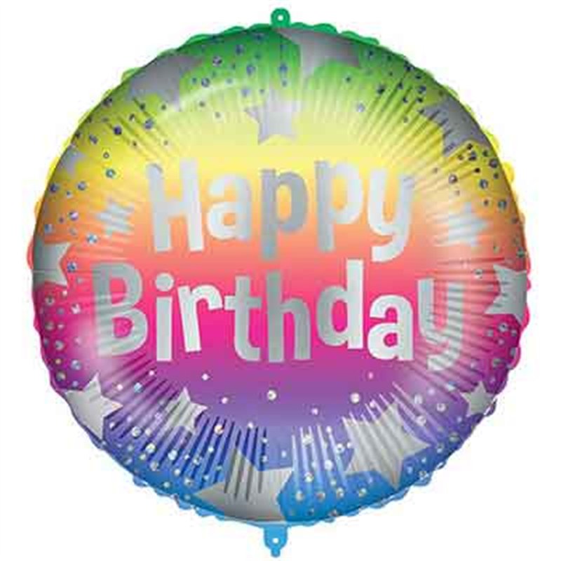 18in RAINBOW HAPPY BIRTHDAY FOIL BALLOON