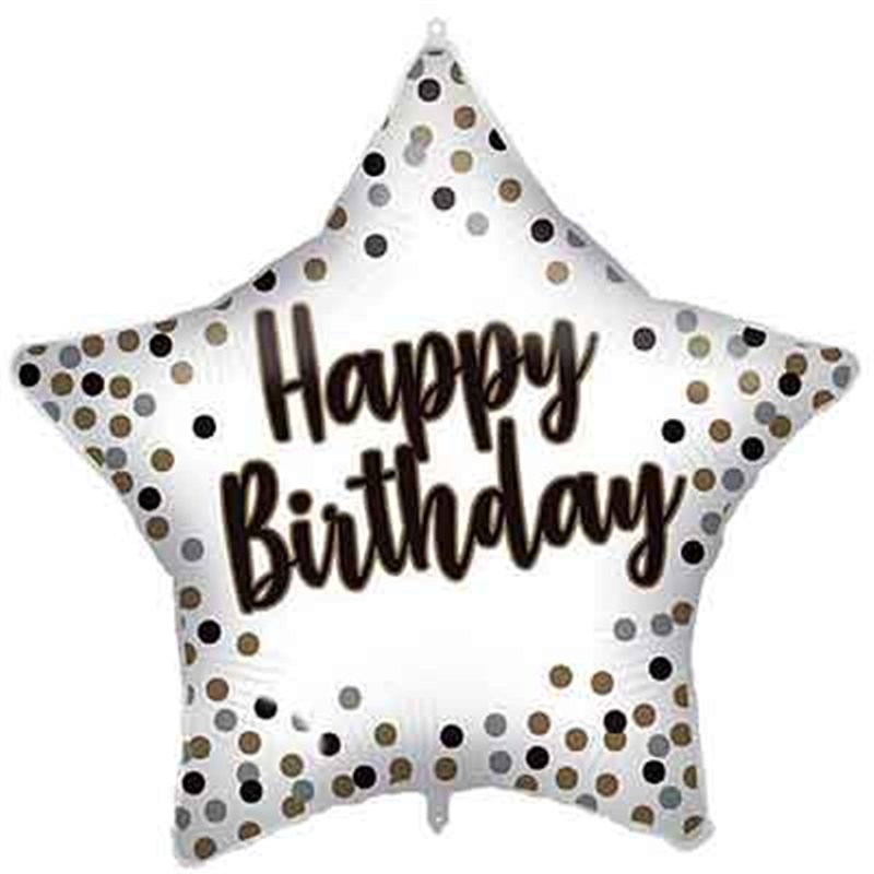 18in STAR HAPPY BIRTHDAY FOIL BALLOON