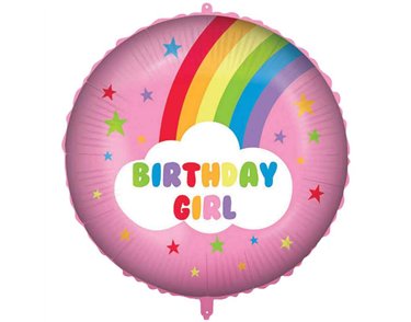 18in RAINBOW BIRTHDAY GIRL FOIL BALLOON