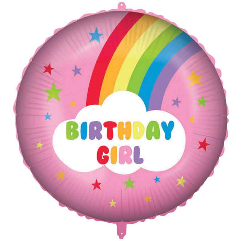 18in RAINBOW BIRTHDAY GIRL FOIL BALLOON