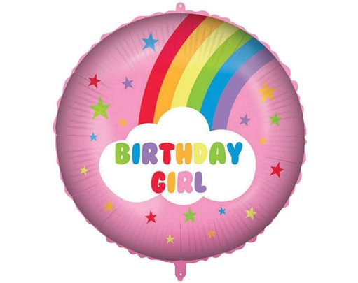 18in RAINBOW BIRTHDAY GIRL FOIL BALLOON