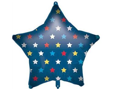 18in BLUE STARS FOIL BALLOON
