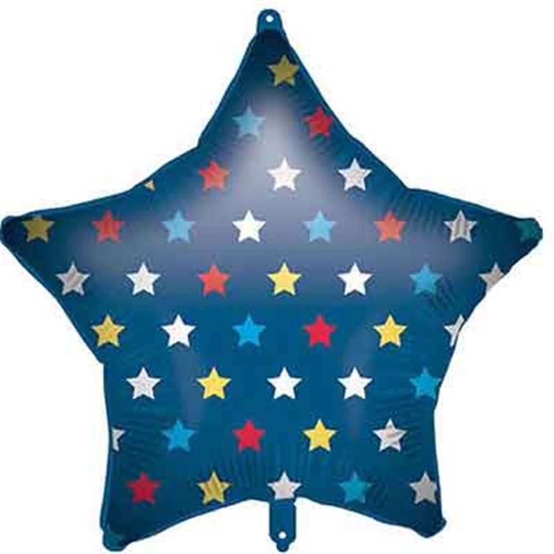 18in BLUE STARS FOIL BALLOON