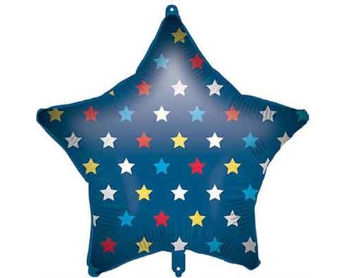 18in BLUE STARS FOIL BALLOON