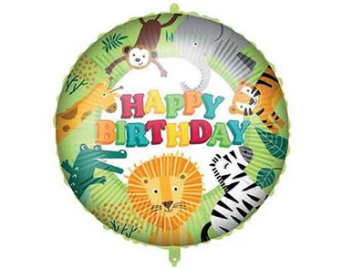 18in HAPPY BIRTHDAY JUNGLE FOIL BALLOON