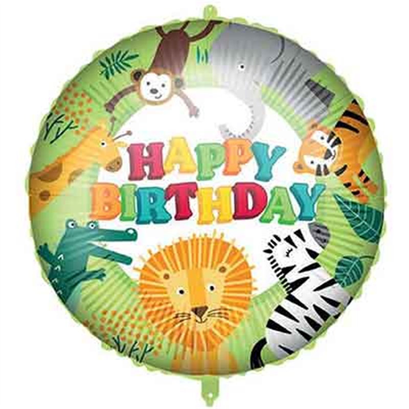 18in HAPPY BIRTHDAY JUNGLE FOIL BALLOON