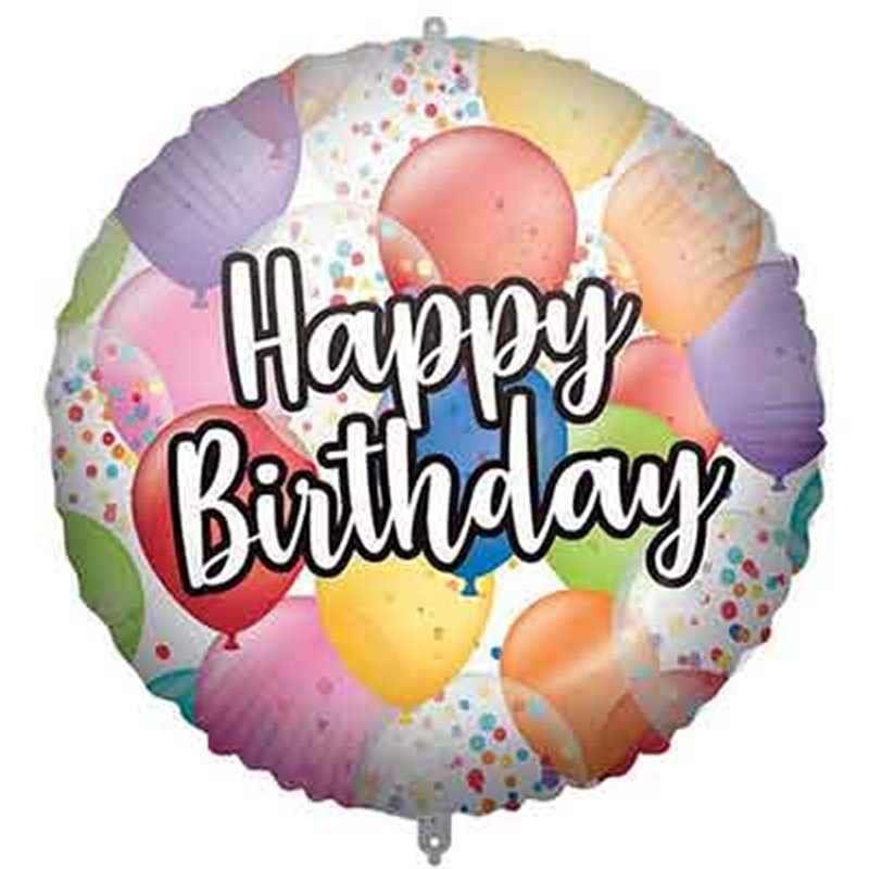 18in HAPPY BIRTHDAY BALLOONS FOIL BALLOON