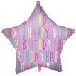 18in HAPPY BIRTHDAY PURPLE STAR FOIL BALLOON