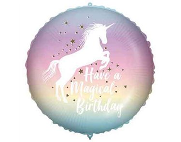 18in MAGICAL BIRTHDAY UNICORN FOIL BALLOON