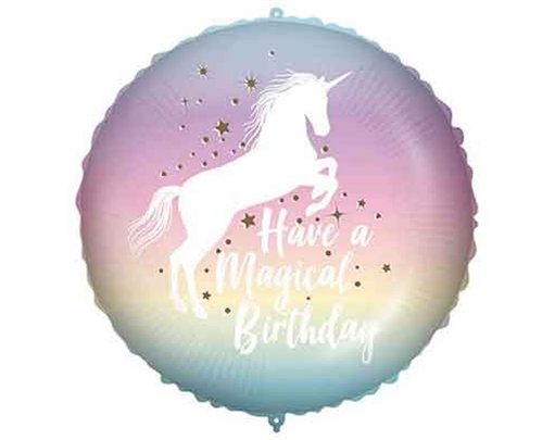 18in MAGICAL BIRTHDAY UNICORN FOIL BALLOON