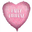 18in HAPPY BIRTHDAY PINK HEART FOIL BALLOON