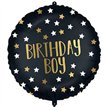 18in BLACK-GOLD BIRTHDAY BOY FOIL BALLOON