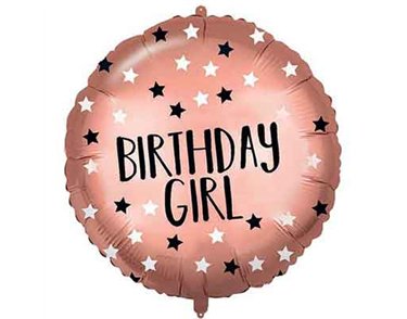 18in ROSE-GOLD BIRTHDAY GIRL FOIL BALLOON