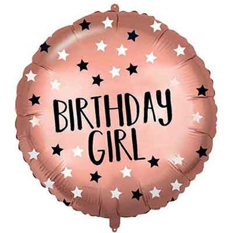 18in ROSE-GOLD BIRTHDAY GIRL FOIL BALLOON