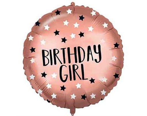 18in ROSE-GOLD BIRTHDAY GIRL FOIL BALLOON
