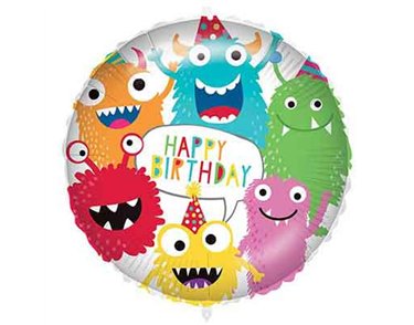 18in HAPPY BIRTHDAY MONSTERS FOIL BALLOON