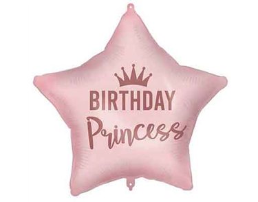 18in BIRTHDAY PRINCESS PINK FOIL BALLOON