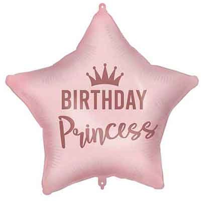 18in BIRTHDAY PRINCESS PINK FOIL BALLOON