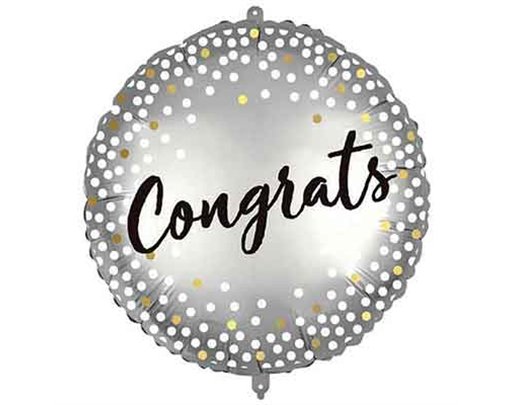 18in CONGRATS METALLIC SPOTS FOIL BALLOON