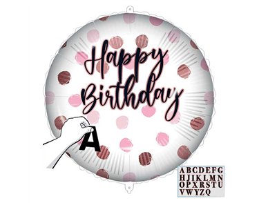 18in PERSONALISED HAPPY BIRTHDAY PIINK FOIL BALLOON
