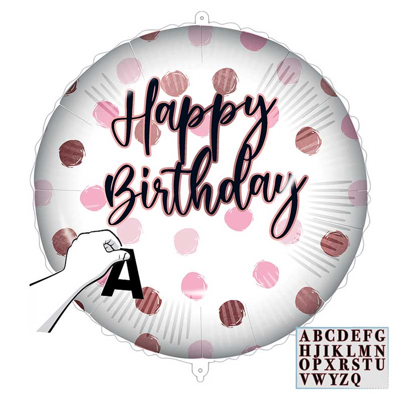 18in PERSONALISED HAPPY BIRTHDAY PIINK FOIL BALLOON