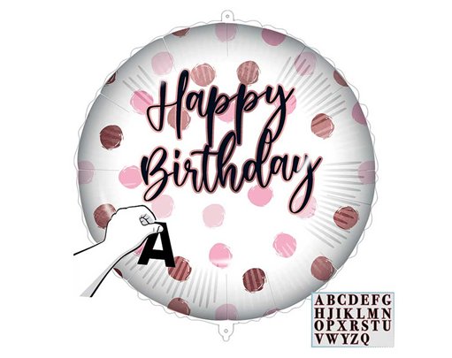 18in PERSONALISED HAPPY BIRTHDAY PIINK FOIL BALLOON