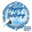18in PERSONALISED HAPPY BIRTHDAY BLUE FOIL BALLOON