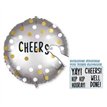 18in PERSONALISED GOLD WHITE DOTS FOIL BALLOON