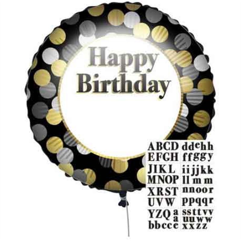 18in PERSONALIZED HAPPY BIRTHDAY FOIL BALLOON