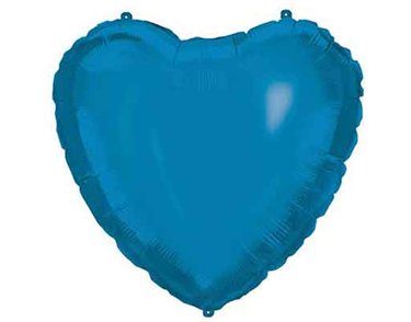 18in BLUE HEART SHAPED FOIL BALLOON