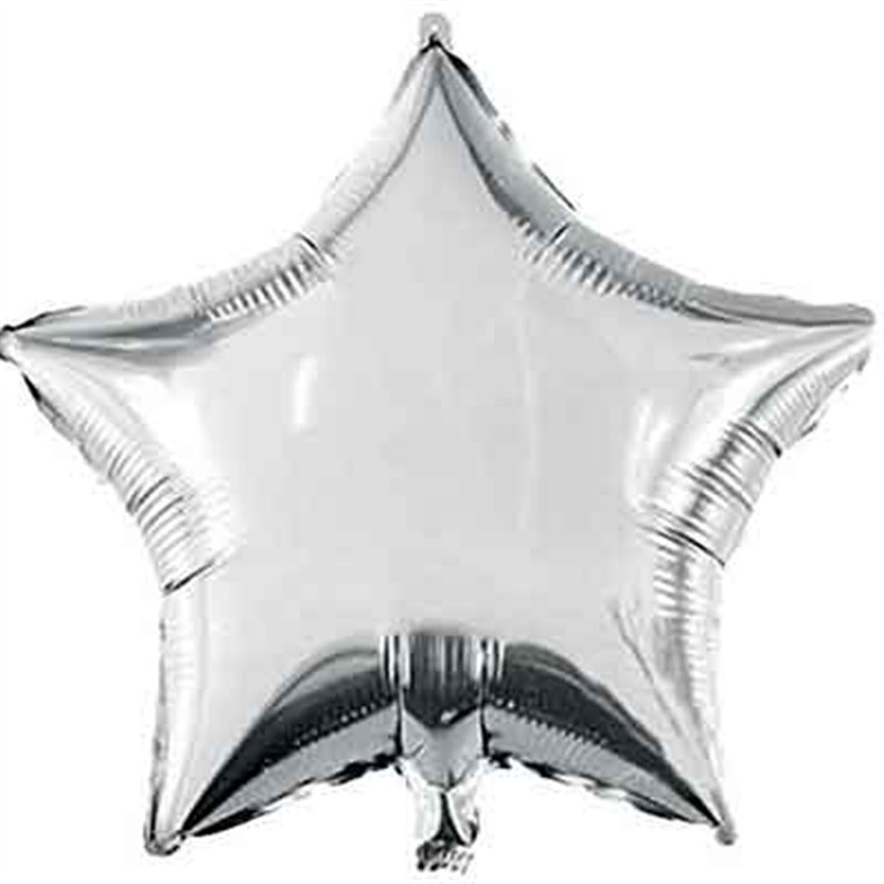 18in SILVER STAR SHAPED FOIL BALLOON