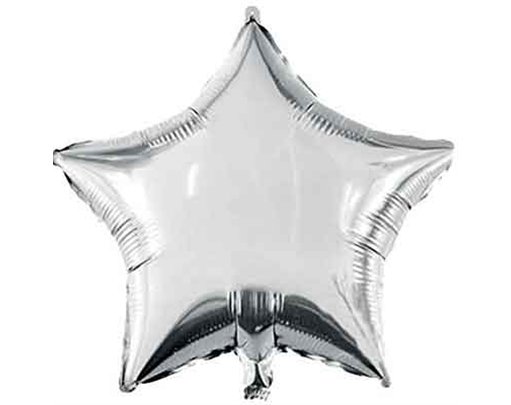 18in SILVER STAR SHAPED FOIL BALLOON