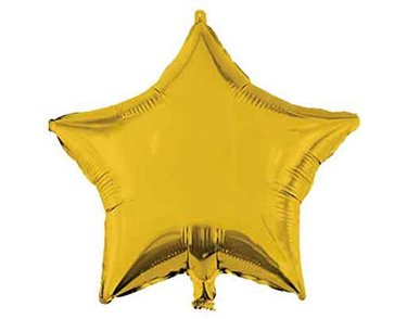 18in GOLD STAR SHAPED FOIL BALLOON