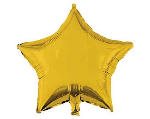 18in GOLD STAR SHAPED FOIL BALLOON