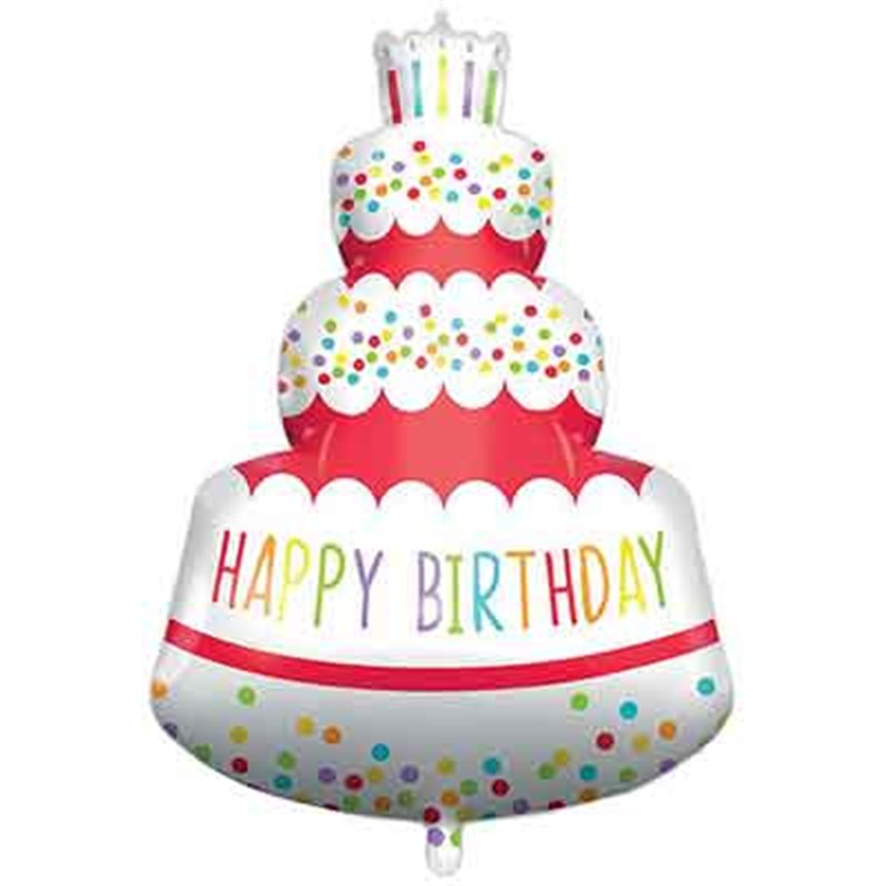 HAPPY BIRTHDAY CAKE SUPERSIZED FOIL BALLOON