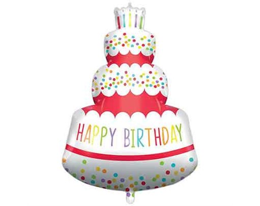 HAPPY BIRTHDAY CAKE SUPERSIZED FOIL BALLOON