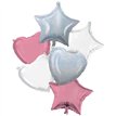 PINK/WHITE/IRIDESCENT FOIL BALLOON BOUQUET