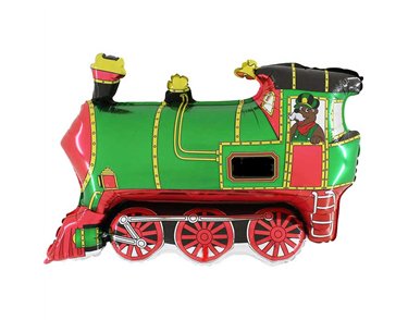 31in GREEN TRAIN SHAPED FOIL BALLOON