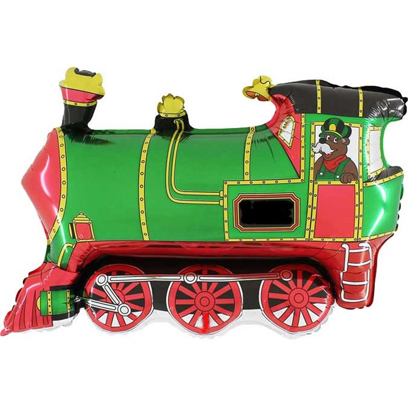 31in GREEN TRAIN SHAPED FOIL BALLOON