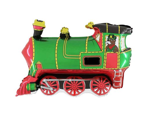 31in GREEN TRAIN SHAPED FOIL BALLOON