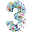26in PEPPA PIG NUMBER 3 FOIL BALLOON
