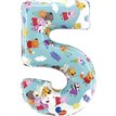 26in PEPPA PIG NUMBER 5 FOIL BALLOON