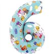26in PEPPA PIG NUMBER 6 FOIL BALLOON