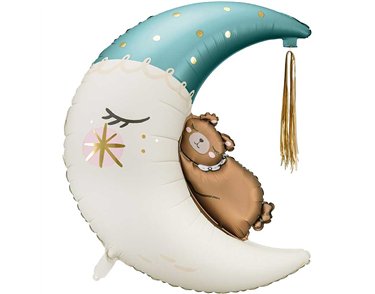 TEDDY BEAR ON THE MOON FOIL BALLOON
