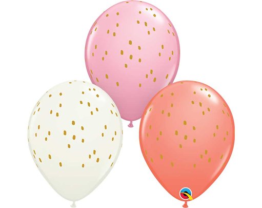 25PK 11in BOHO SPECKLE DOTS QUALATEX