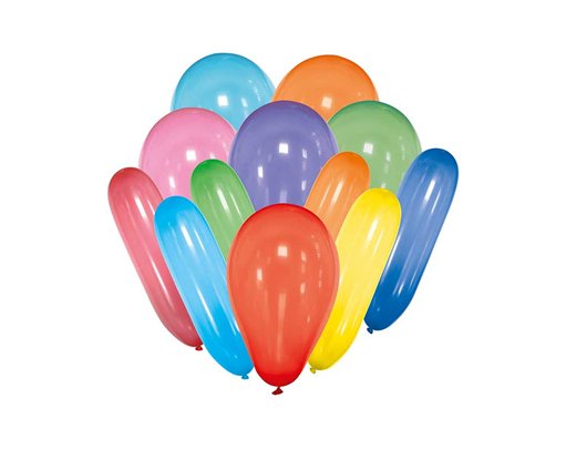 30PK ASSORTED COLOURS AND SHAPES BALLOONS