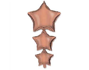 LINKED ROSE GOLD STARS FOIL BALLOON